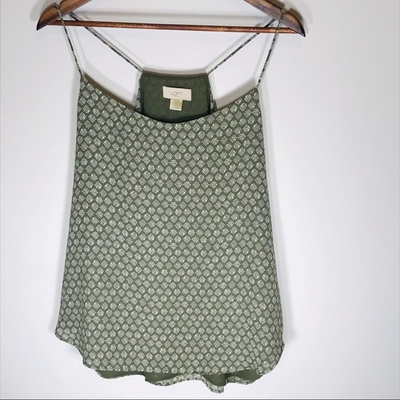 LOFT Tops - LOFT Green Printed Tank Top